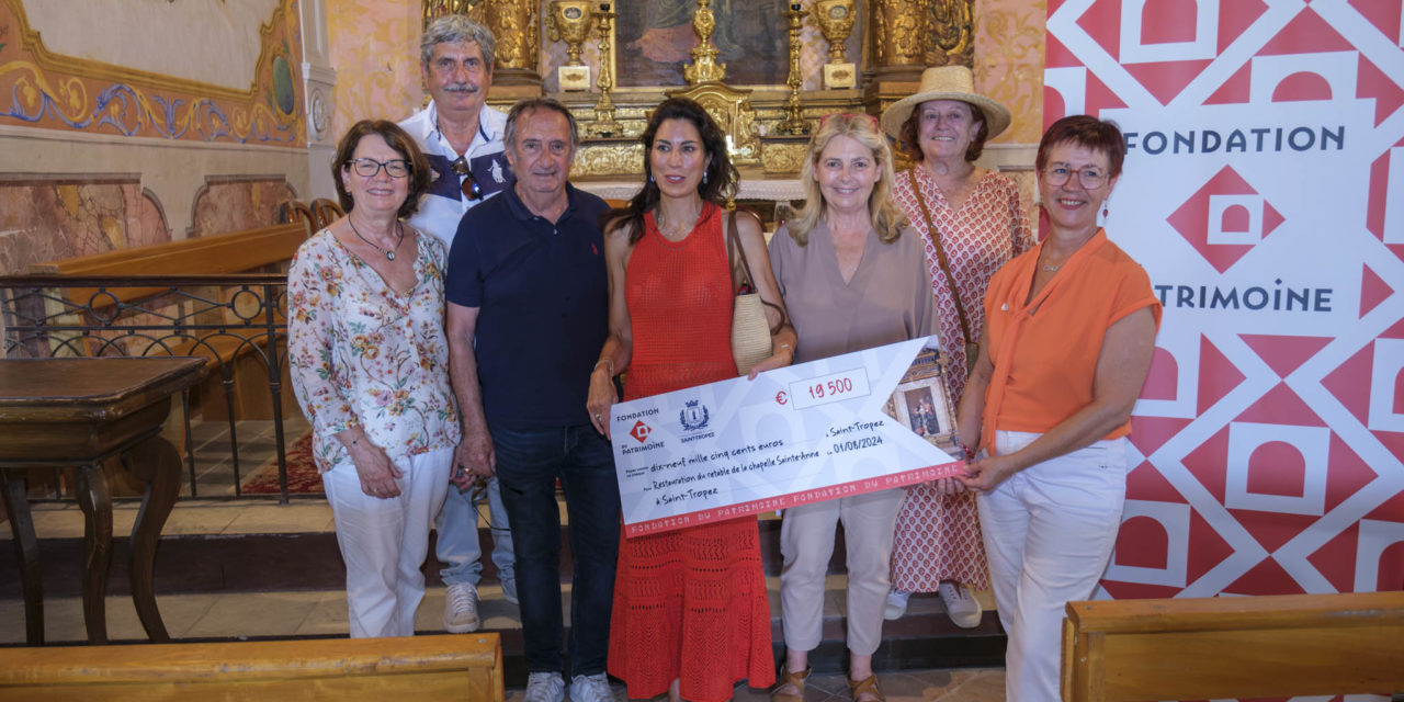 Remise d’un chèque de 19 500€ recueillis en faveur de la restauration du retable de la chapelle Sainte-Anne